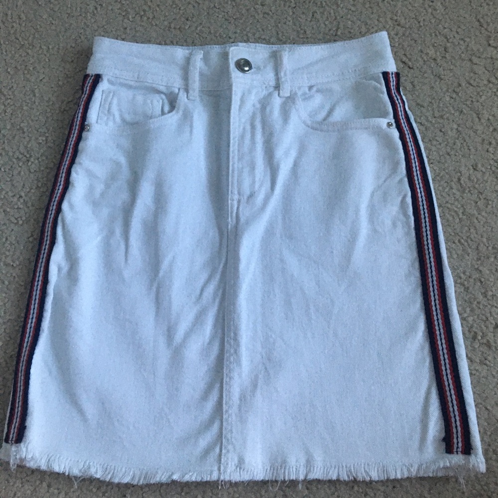 ZARA White denim skirt